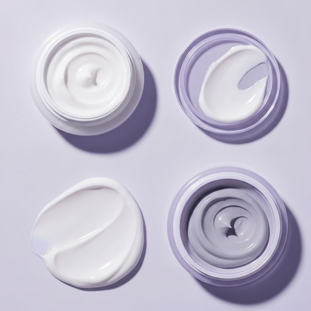 Texturas de productos de cuidado de piel